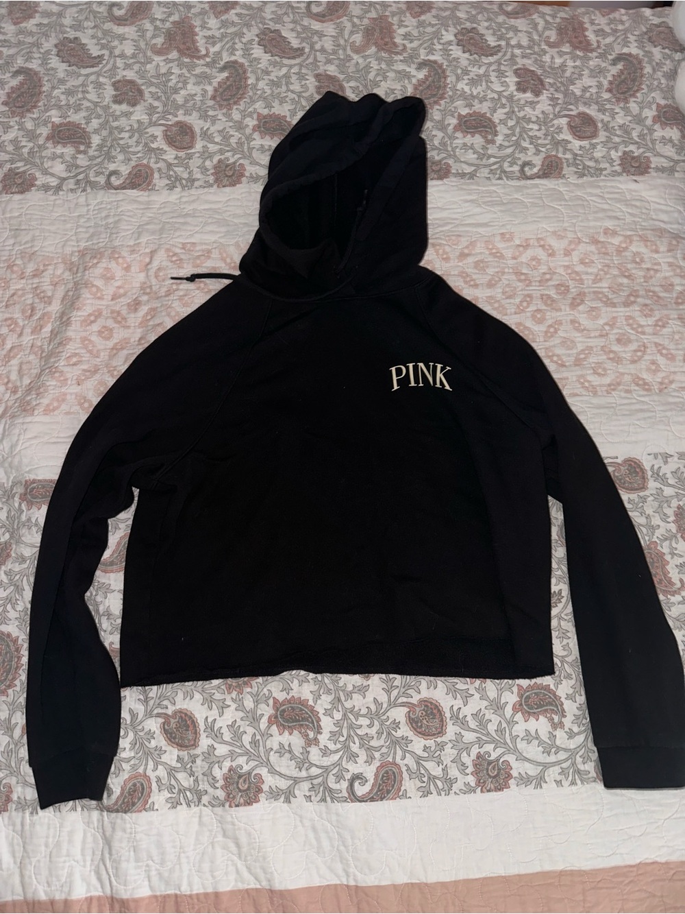 Victoria's Secret PINK Black Cropped Hoodie